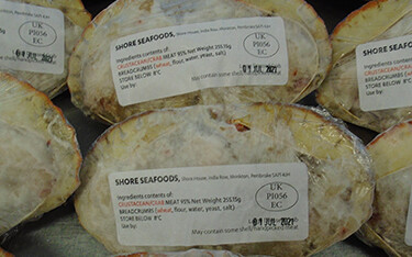 Examples of the seafood that Shore Seafoods in Wales was selling.