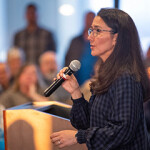 Congresswoman Mary Peltola at a meeting regarding salmon bycatch by the pollock fishery in Alaska