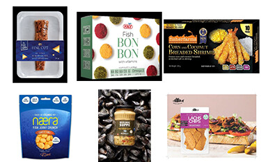 An array of products being showcased in Seafood Expo Global