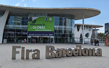 The exterior of the Fira de Barcelona, the venue for Seafood Expo Global 2023
