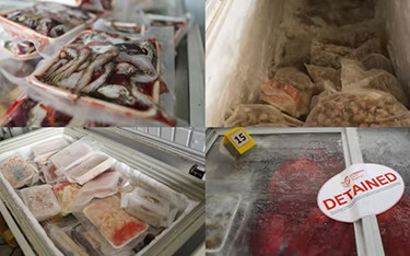 Pictures shared by the Singapore Food Association of food seized in a recent raid.