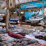 An Egyptian seafood market.