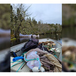 An inspection boat reviewing elver fishing in Canada