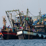Fishing vessels in Southeast Asia.