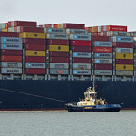 Boat with shipping containers