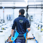 A BioMar employee in one of the company's facilities.