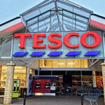 The exterior of a Tesco Supermarket in Halifax, U.K.
