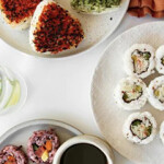 An array of Konscious Foods' plant-based sushi imitations