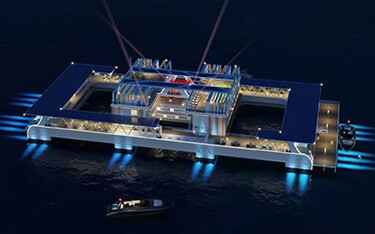 A rendering of how the Min Tou Number 1 fish farm will look at night.