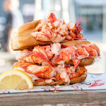 A classic Maine lobster roll from Cousins Maine Lobster.