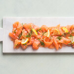 Norwegian salmon on a platter
