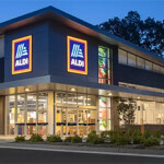 The exterior of an Aldi supermarket.