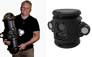 Imenco Aqua Vice President Anders Bastholm posing with the company's camera solutions.