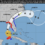 Hurricane Idalia's predicted path.