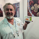 Fraser Rieche with UniFresco showing off the company's new processed uni product