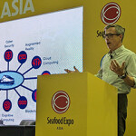 Eric Enno Tamm speaking at Seafood Expo Asia