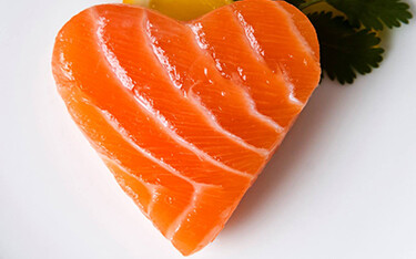 Heart shaped Norwgian salmon