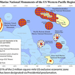 A graphic showing the extent of the planned monuments in the Pacific Remote Islands.