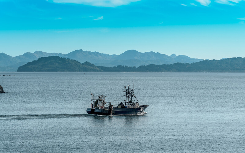 A crabbing vessel in Alaska