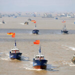 Chinese vessels fishing in South American waters