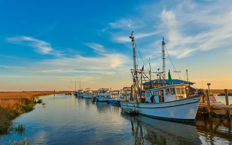 Shrimping vessels docked in Georgia, U.S.A.