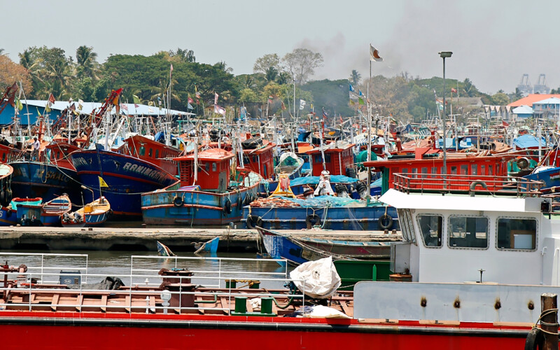 Fishing boats in Kerala, India