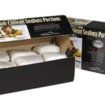 A box of Chilean Sea Bass Inc. portioned sea bass