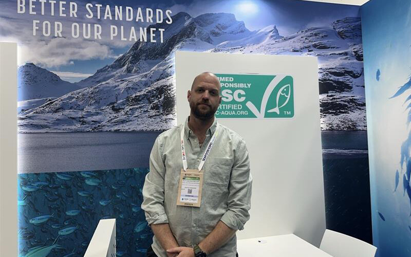 ASC AIP Global Lead Roy van Daatselaar at 2024 Seafood Expo Global I Photo by Bhavana Scalia-Bruce/SeafoodSource