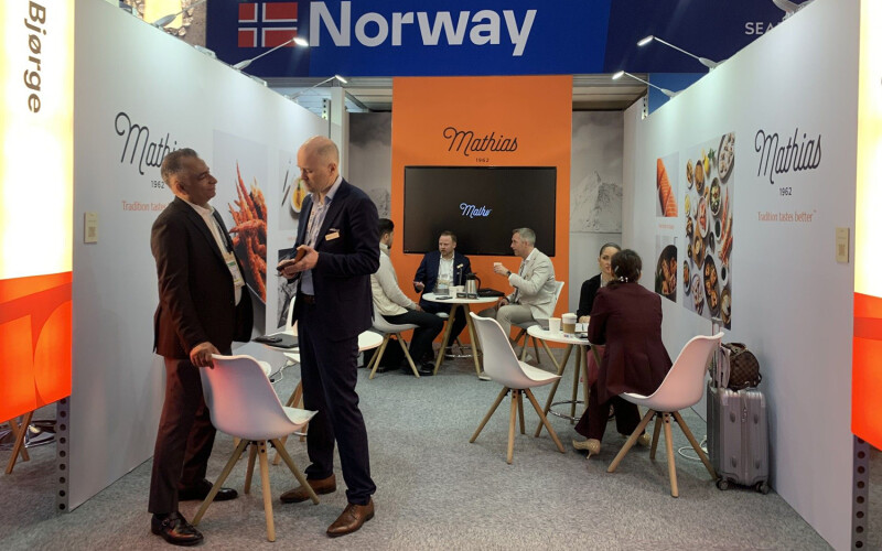 Mathias Bjørge's booth at the 2024 Seafood Expo Global