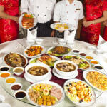 Food prepared by chefs at a high-end Chinese restaurant