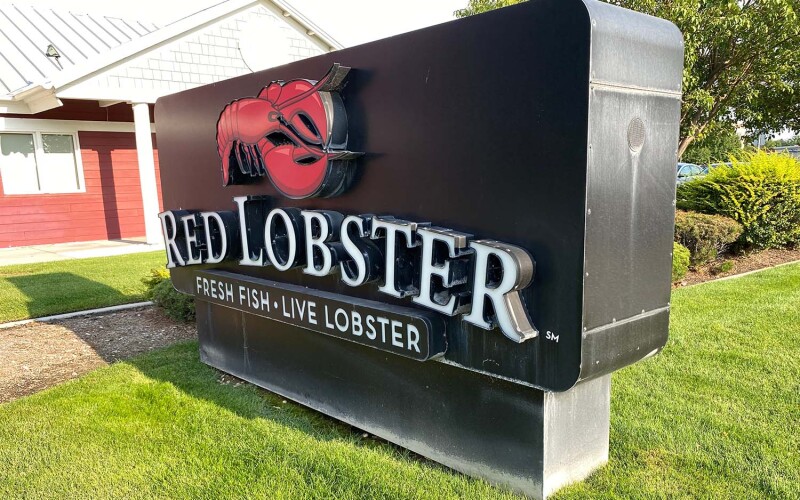 A Red Lobster restaurant marquee in Boise, Idaho, U.S.A.