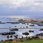 Vietnamese fishing boats off of Ly Son Island