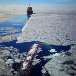 A Russian pollock fishing vessel operating in the Arctic
