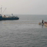 An Ocean Harvesters vessel fishing for menhaden
