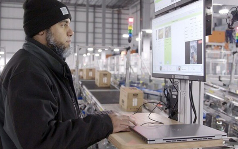 A warehouse manager at one of Walmart's updated distribution centers