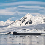 An Aker BioMarine vessel krill fishing near Antarctica