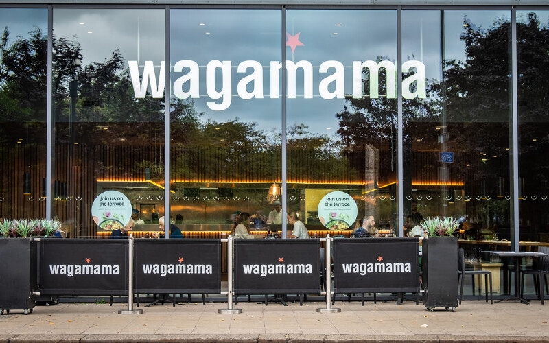 The exterior of a Wagamama restaurant in London, England