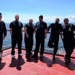 Seven crew from were rescued from a life raft after the F/V Elite Navigator burned and sank.