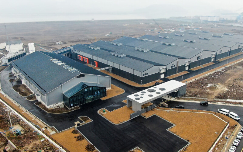 An aerial view of Nordic Aqua Partners' facility in Ningbo, China