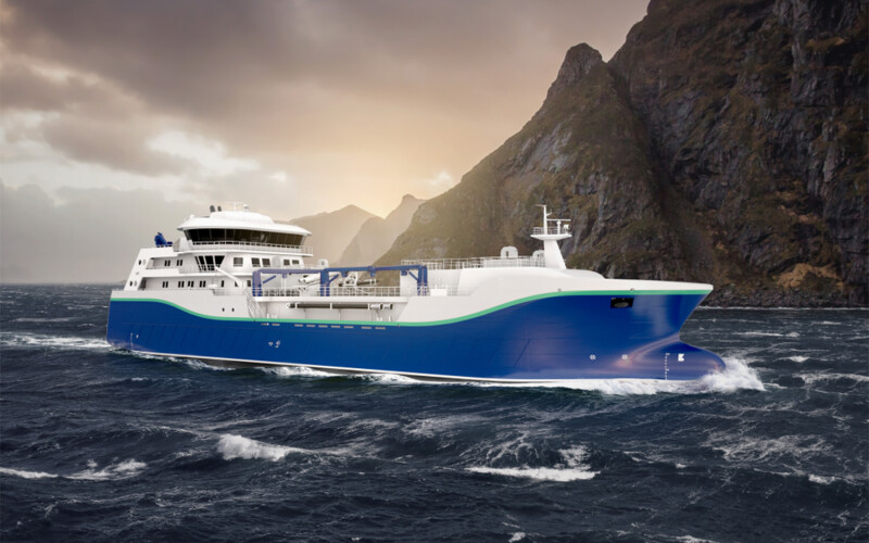 A rendering of the new wellboat commissioned by AquaShip/Intership