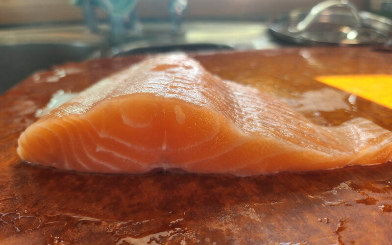 A fillet of salmon made of fish raised by SIFT Group