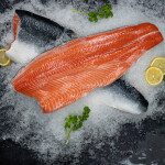A raw Norwegian salmon fillet