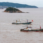 Small fishing vessels off the Chinese coast