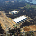 An aerial view of the proposed site for AquaCon's 20,000-metric-ton Atlantic salmon recirculating aquaculture system