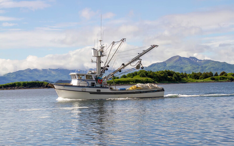 A commercial salmon-fishing vessel in Alaska
