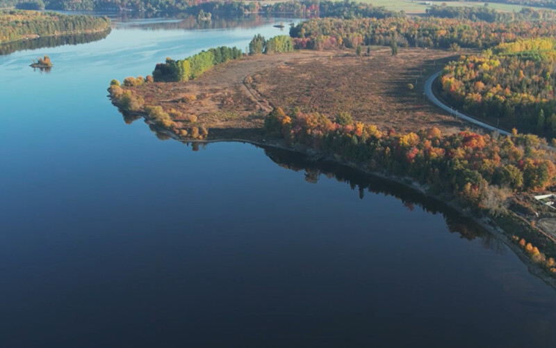An aerial view of the proposed location for Samonix's land-based salmon farm