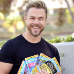 Derek Hough holding a set of StarKist's packaging.