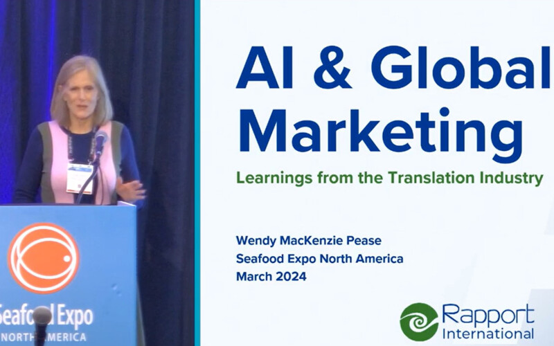 Rapport International President Wendy Pease presenting "To AI or Not With Global Marketing"
