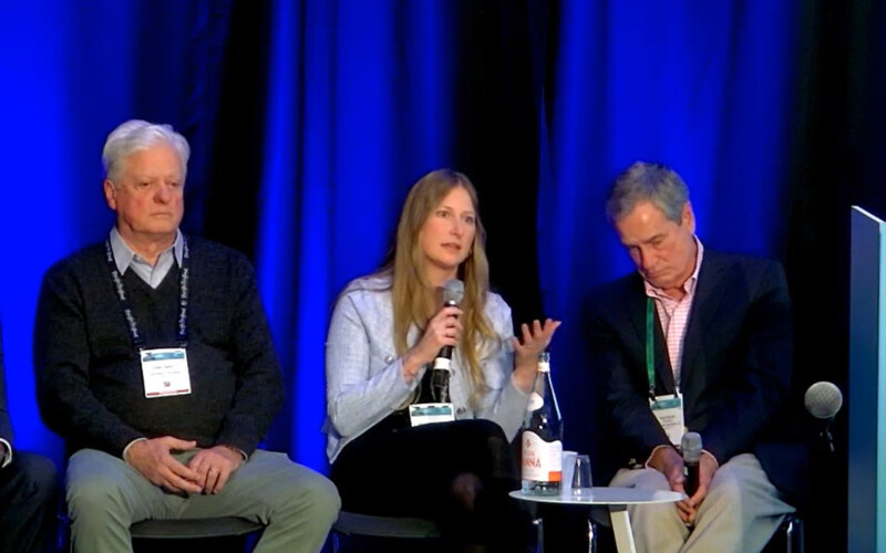 University of Miami Professor and Director of Aquaculture Daniel Benetti; Bristol Seafood Business Development Manager Heather Moretti; and San Isidro Seafood President Philip Walsh during the SENA Panel: Aquaculture Today. Aquaculture Tomorrow.