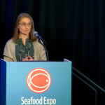 Seafood and Gender Equality (SAGE) Program Manager Becca Williams introducing the SENA Panel: Building a Business Case for Gender Equality in the Seafood Sector